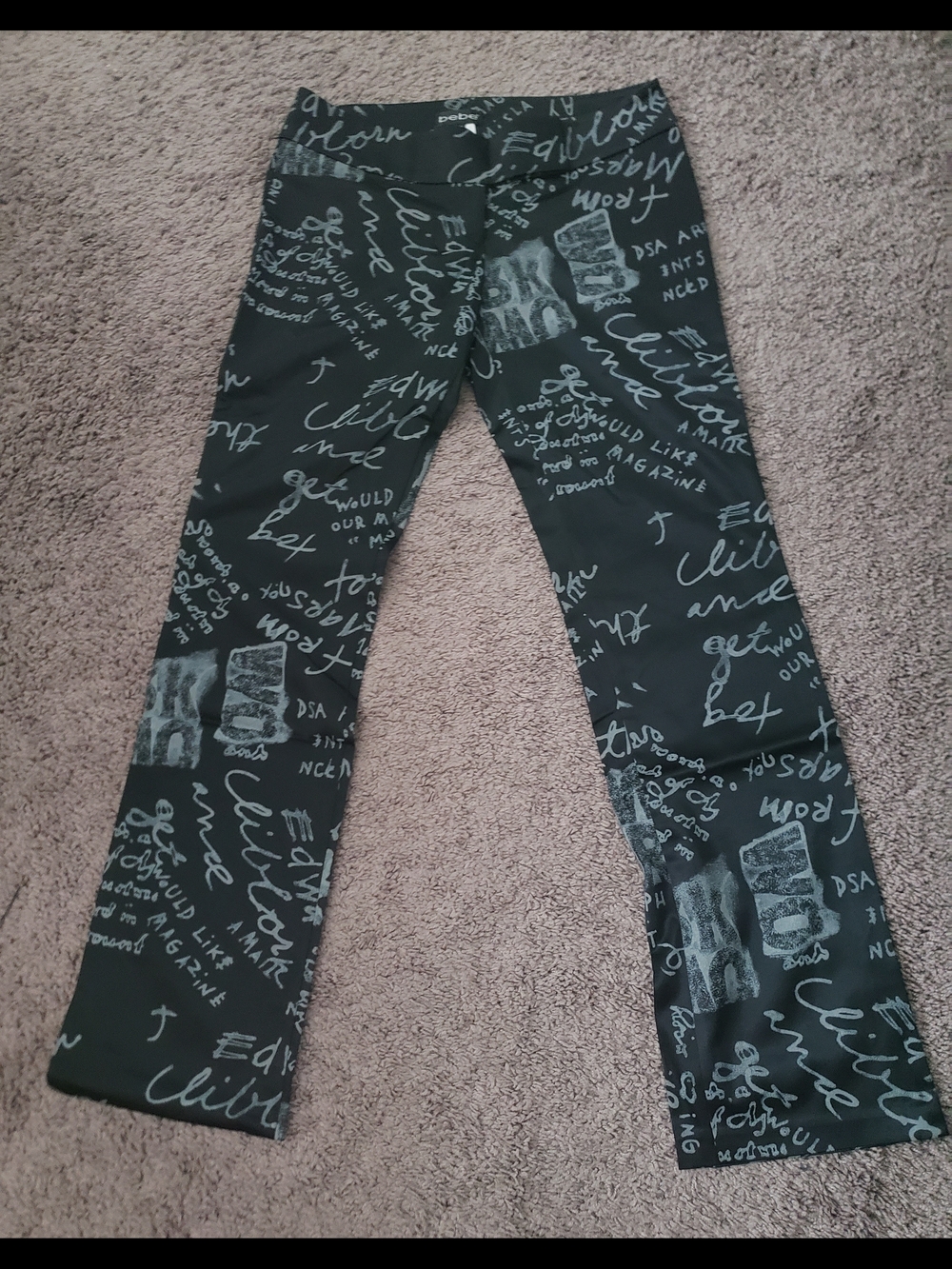 BEBE Vintage Black Script-Print